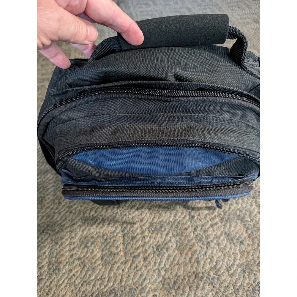 Aerotek Backpack Blue Black Multi-Pocket Laptop School Travel Bag